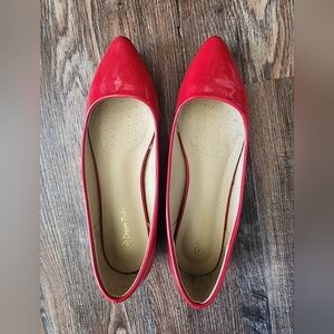 Dream Pairs Glossy Red Women's Flats